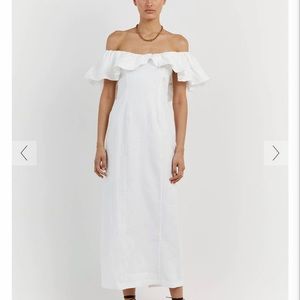 DISSH NWT Isabelle white linen midi dress